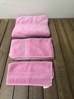 Pottery Barn Kids Bath Towel Set 3 Pc Solid Pink 100  Cotton 24x47    Euc