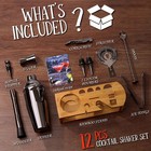 Cocktail Shaker Set Bartender Kit   12-piece Bar Tool Set Grey