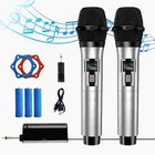 Professional Vhf Wireless Dual Handheld Microphone System Karaoke Mic   Receiver