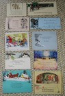 Nice Lot Of 25 Used Vintage Flat One Sided Christmas Greeting Cards