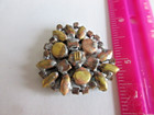 Outstanding  Czech Vintage Style Glass Rhinestone Button    Green   Multi