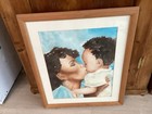 Vintage Black Americana Water Color Painting Mother   Child Signed Butler