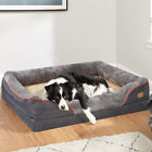 Luxury Pet Couch Cooling Orthopedic Memory Foam Quilted Bolstered Sofa Dog Bed