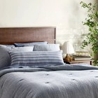 14 x36  Tonal Stripe Oblong Throw Pillow Blue - Hearth   Hand With