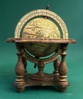 Vintage Old World Zodiac Italian Wooden World Table Top Globe Made In Italy Map