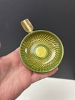 Antique Art Deco Chase Brass Uranium Glass Ashtray 3 5    Rare