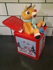 Gemmy Rudolph The Red Nosed Reindeer Jack In The Box Wind Up Musical Toy  b2-cl 