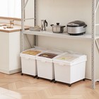 Vevor 3pc 10 5gal Ingredient Bin Set  Flour Bins On Wheels W  Scoop   Sliding Li