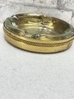 Vintage Brass And Glass Cigar Ashtray 1970   s Glass Is Heavy Mid Century Mcm