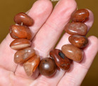 Ancient Carnelian   Agate Natural Shape Excavated Stone Beads Mali African Trade