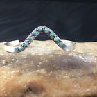 Navajo Old Pawn Sterling Silver Handmade Blue Turquoise Bracelet 10240