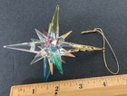 Vtg 3d Acrylic Atomic Starburst Christmas Ornaments Stars Gold Tip Lot Of 3