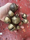 Antique 19th-century Cast Brass Crotal Sleigh Bells Lot Of 9    Petal Pattern