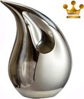 Urn For Human Ashes Adult Memorial Funeral Cremation  Teardrop Jar silver  12  