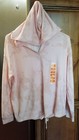 Brushed Women s Size M Pullover V-neck Pink Hoodie Shirt