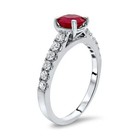 2 50 Ct Round Cut Natural Ruby Diamond Engagement Ring 14k White Gold Size 6 7 8