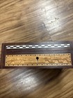 Indian Carved Elephant Inlaid Wooden Jewelry Box - Vintage - No Key