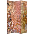 6 Ft  Tall Double Sided Works Of Klimt Room Divider - Stoclet Frieze