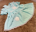 Vtg Toddler Girl Dress Nos Frilly Ruffles Lace Circle Skirt Sz 2t