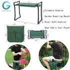 Garden Kneeler Seat W  Kneeling Pad And Tool Pouch Folding Portable Bench