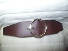 Michael Kors  Choco brown Leather Belt Large Circular Logo Backle Medium