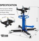 1100lbs 1 2ton Hydraulic Transmission Jack  34 -69  High Lift Telescoping Design
