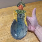 Vtg Italian Anthropomorphic Eggplant Ceramic Spoon Rest Wall Hanging Kitsch 11 