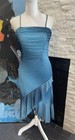 Vintage Taboo Dress Blue Ombr   Halter Neck Y2k Glitter Mesh Ruffle Fairy Size Sm