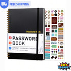 1pc Password Book English Address Book Phone Book Multi-use Hardbound Notebook