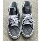 Vans Sk8 Hi High Top Canvas Skate Shoes Gray White Lace Up Men 4 5 Women 6