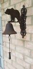 Vintage Cast Iron Bear W bell Large 13  Tall Wall Mount Purchased 1994 Vermont