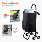 Stair Climbing Cart Foldable Shopping Cart 36l With Storage Bag 6 Wheels