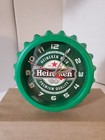 Vintage Heineken Beer Bottle Cap Desktop Alarm Clock Battery Operated 5 5  Wide