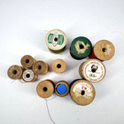 Vintage Wooden Thread Spool Lot Mixed Brands Primitive Sewing Decor