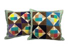 Vintage Patchwork Corduroy Quilt Pillows 12    Farmhouse Rustic Reversible Set