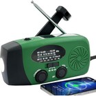 2000mah 7400mwh Emergency Weather Radio With Flashlight  Hand Crank Army Green