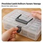 Storage Box With Removable Compartments Transparent For Desktops  Crafters