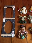 Vintage Lot 11 Christmas Magnets Retro Refrigerator Magnet Santa snowman Tree