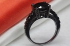 Gothic Vintage Style Bridal Engagement Ring Black Rhodium Plated Sterling Silver