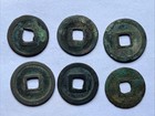Lot 6 Pcs Tang Dynasty Kai Yuan Tong Bao              Dot Below Tong Chinese Cash Coin