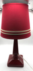 Pottery Barn Kids Red Table Lamp Aiden Square Bottom Round Shade 2 Settings