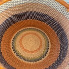 Large African Bolga Ghana Market Basket 13  Tall   14 Inch Wide - Multicolor Euc