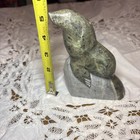 Vintage Handcarved R  Powers Signed Eskimo Inuit Stone Seal Sculpture 5 1 4   