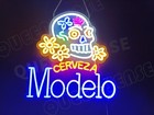 16 x16  Cerveza Modelo Skull Led Neon Sign With Dimmer Usb Powered Light Bar