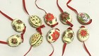 Austrian Hand Painted Christmas Chicken Egg Decoration Ornaments 10 Xmas Eggs