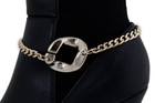 Women Boot Bracelet Gold Metal Chain Anklet Shoe Big Thick Link Charm Bling Pair