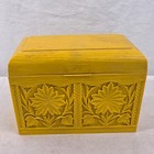 Lerner Vintage Yellow Floral Recipe Box 3x5 Index Card Holder Shaw-walker