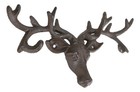 Cast Iron Vintage Western Rustic Stag Deer With Crown Antlers Wall Key Hooks