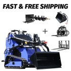 22hp Mini Track Skid Steer Loader With 4 Attachments  2-cylinder Gas Engine