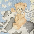 Vintage Quilted Nursery Rhyme Theme Cotton Baby Blanket Lullaby Teddy Bear